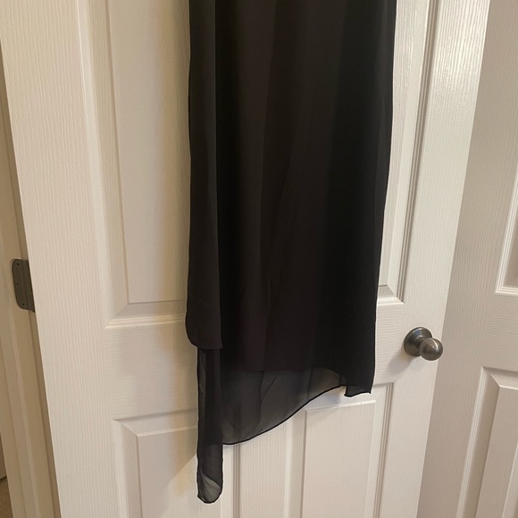 BCBG Asymmetrical High Low Chiffon Layered in Dress Black - Picture 11 of 11